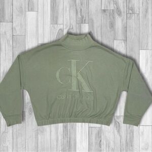 Calvin Klein Sage Green Cropped Sweater